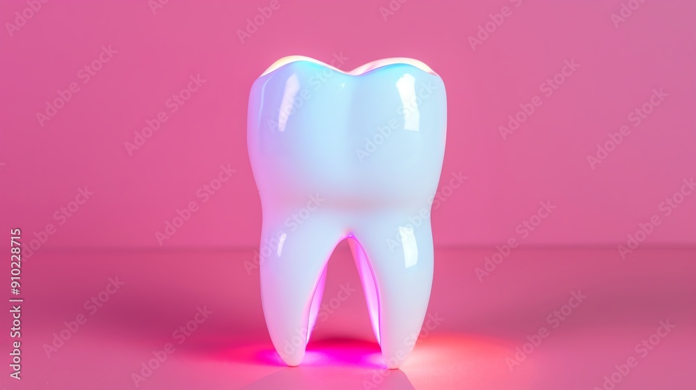 Tooth with vibrant light effects, dental health Tooth with vibrant light effects, dental health