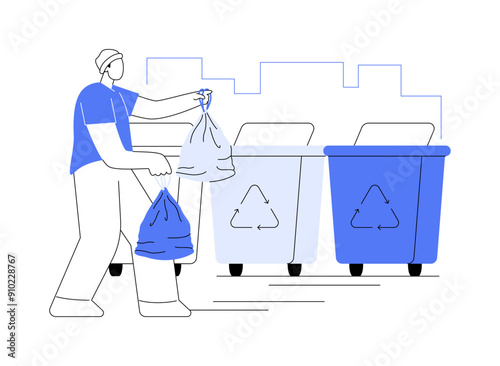 Recycling isolated cartoon vector illustrations.