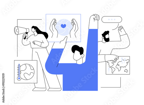 Fight for climate justice isolated cartoon vector illustrations.