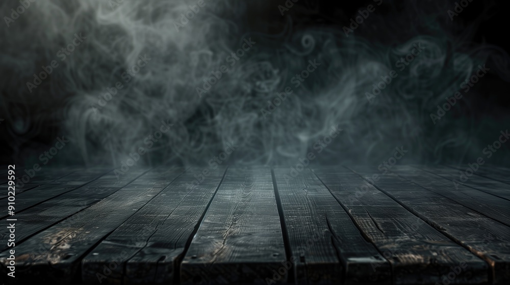 Spooky horror background with empty wooden planks, dark scary background. Celebration of halloween theme, copyspace, generative ai Spooky horror background with empty wooden planks, dark scary background. Celebration of halloween theme, copyspace, generative ai
