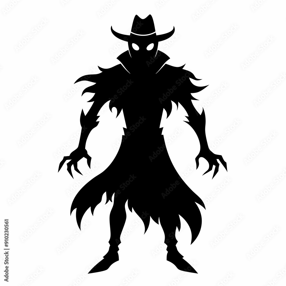 cowboy ghost Black silhouette cowboy ghost Black silhouette