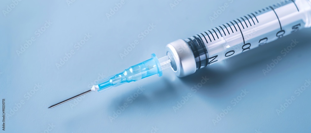 Influenza alert with vaccine syringe, flu vaccination Influenza alert with vaccine syringe, flu vaccination