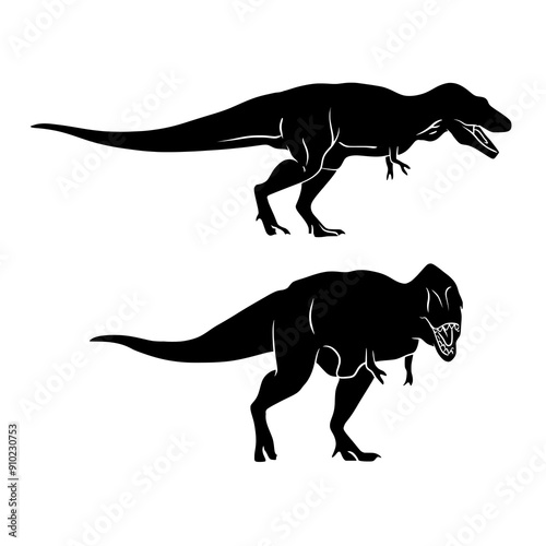 Tyrannosaurus Rex Silhouette Vector Art Illustration