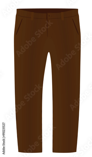 Brown chino pants. vector illustration