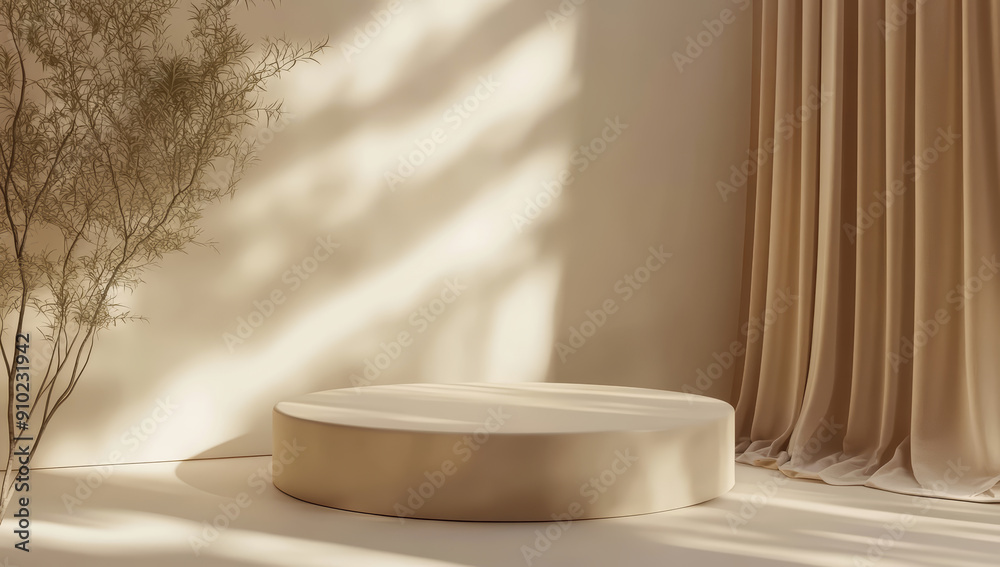 Podium 3D product cosmetic silk display background gold luxury fabric. Abstract product podium 3D stage cloth beige platform beauty studio mockup design Podium 3D product cosmetic silk display background gold luxury fabric. Abstract product podium 3D stage cloth beige platform beauty studio mockup design