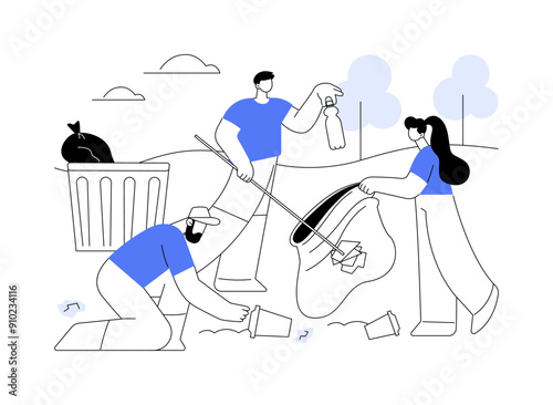 Urban cleanup isolated cartoon vector illustrations.