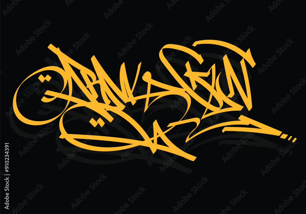 Fototapeta premium ARMY GUN graffiti tag style design