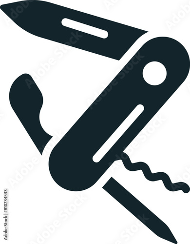 Swiss army knife folding multitool opening showing blade and corkscrew
