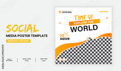 Travel and tour social media post instagram post or web banner template