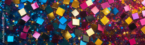 Multicolored square glitter texture