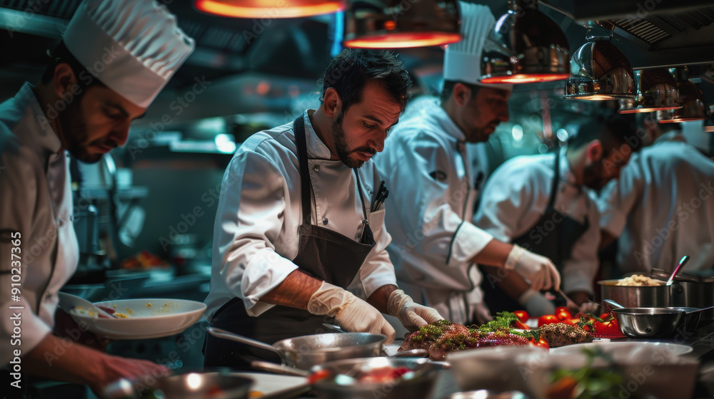 the cook prepares food in the restaurant. International Chefs Day. the cook prepares food in the restaurant. International Chefs Day.