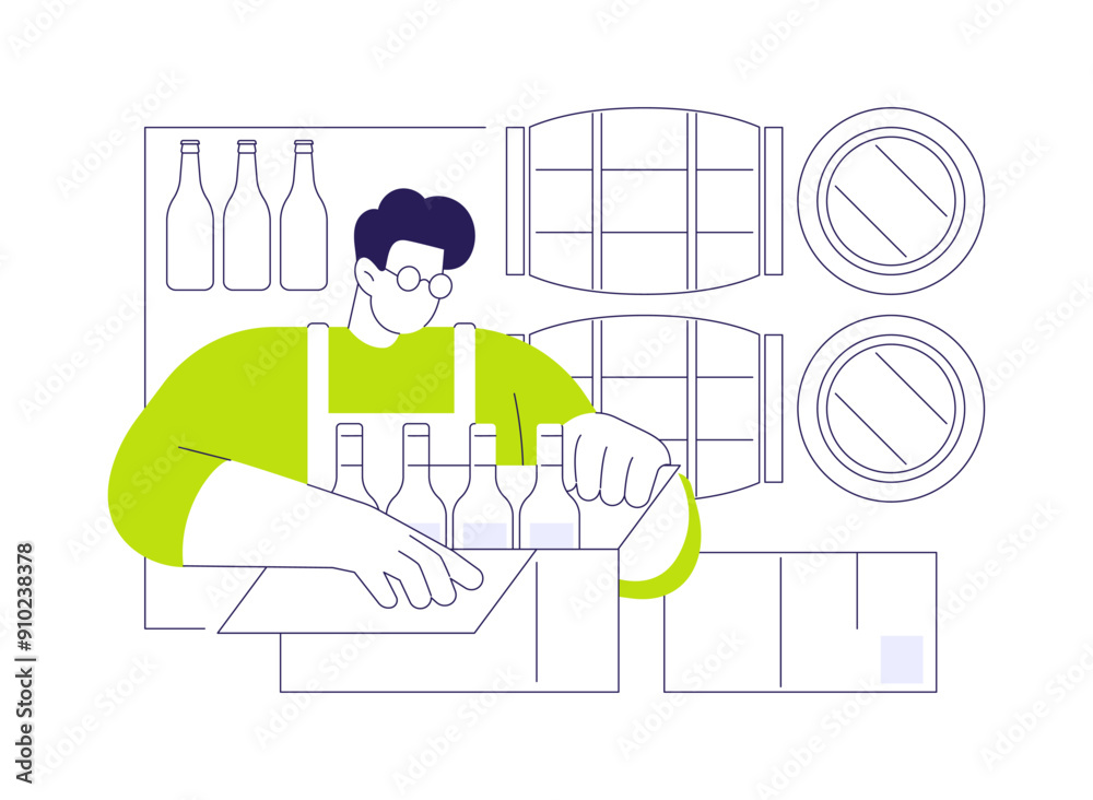Barrel aging abstract concept vector illustration. Barrel aging abstract concept vector illustration.