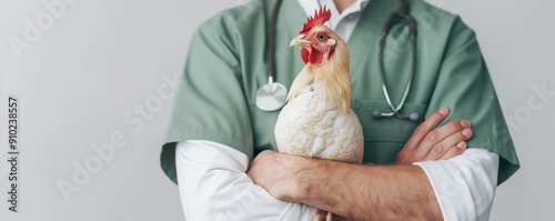 Health alert for avian flu with medical professionals, public health photo