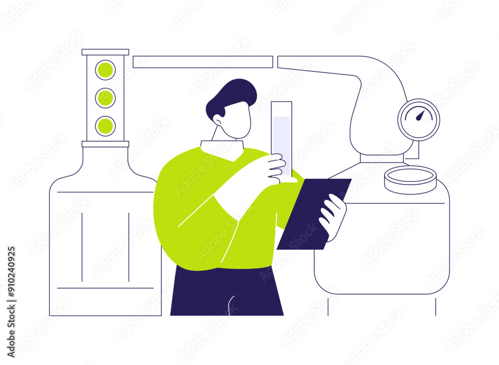 Fotografie Spirit destilling abstract concept vector illustration.