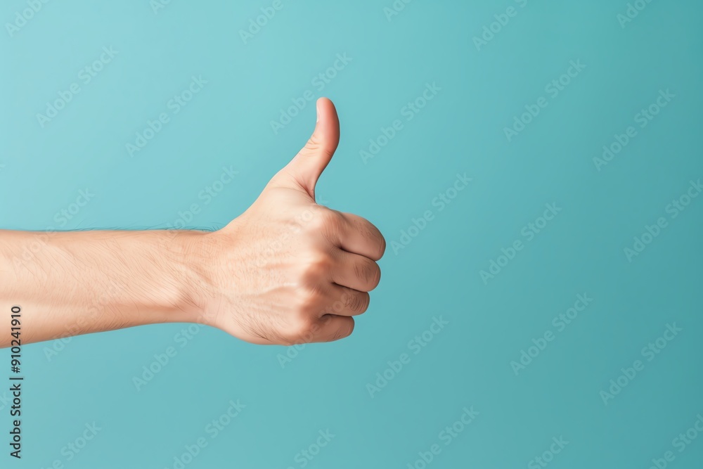 Thumbs up gesture with motivational quote, positive energy Thumbs up gesture with motivational quote, positive energy