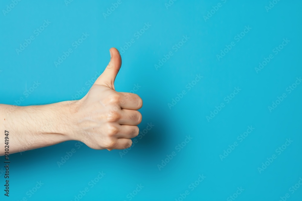 Thumbs up gesture with motivational quote, positive energy Thumbs up gesture with motivational quote, positive energy