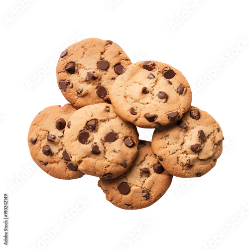 Wallpaper Mural A batch of freshly baked chocolate chip cookies arranged in a stack, ready to be enjoyed as a delicious snack or dessert. Torontodigital.ca