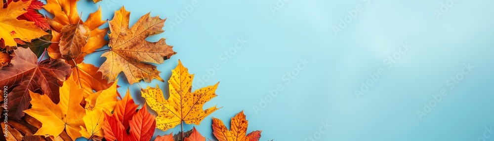 Fototapeta premium Crisp fall day with vibrant foliage, autumn splendor