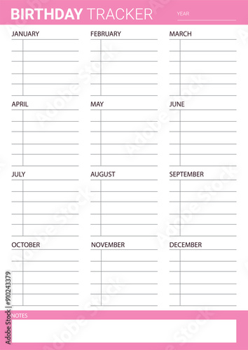 Birthday tracker template to help you keep track of important birthdays. Birthday Log Template: Keep Track of Important Birthdays and Anniversaries