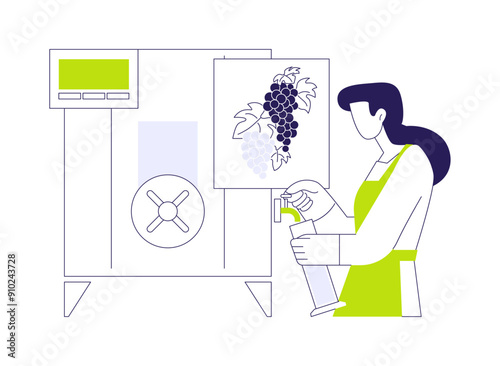 Wine fermentation in stainless steel abstract concept vector illustration.