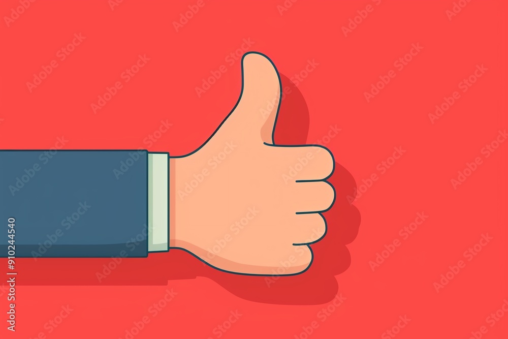 Thumbs up icon with support message, encouragement Thumbs up icon with support message, encouragement
