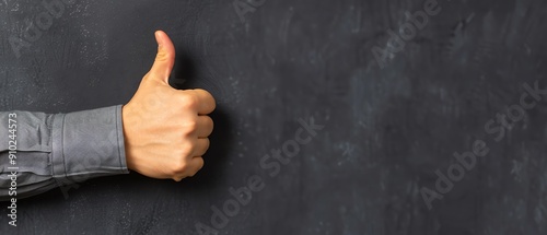 Thank you note with thumbs up icon, appreciation