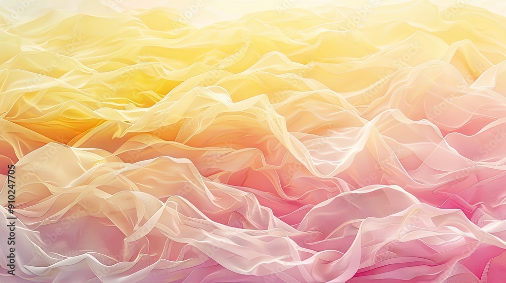 Serene Pastel Yellow and Pink Waves - Calming Abstract Background Serene Pastel Yellow and Pink Waves - Calming Abstract Background