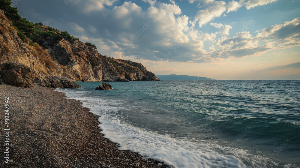 the seashore. International Black Sea Day. sea waves.