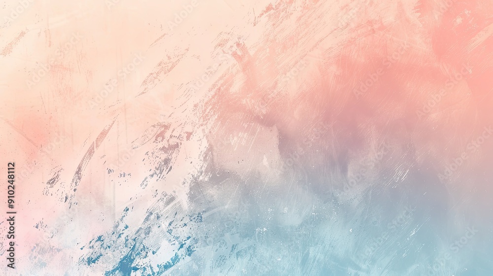 Fototapeta premium Serene Pastel Blue and Peach Gradient Background with Soft Textured Layering