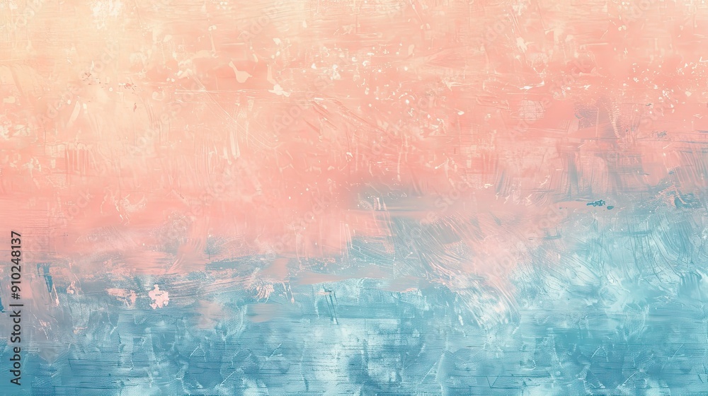 Obraz premium Serene Pastel Ombre Background with Gentle Blue and Peach Gradient Texture