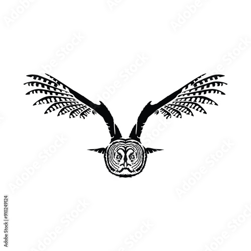 Flying owl simple logo design template 3
