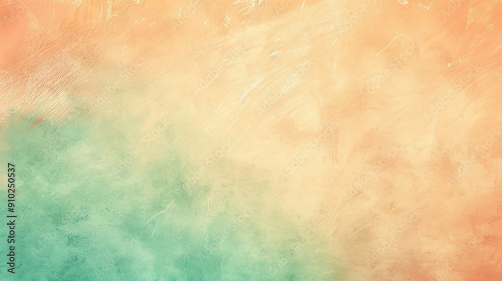Fototapeta premium Serene Pastel Orange and Mint Gradient Wallpaper for Relaxing Atmosphere