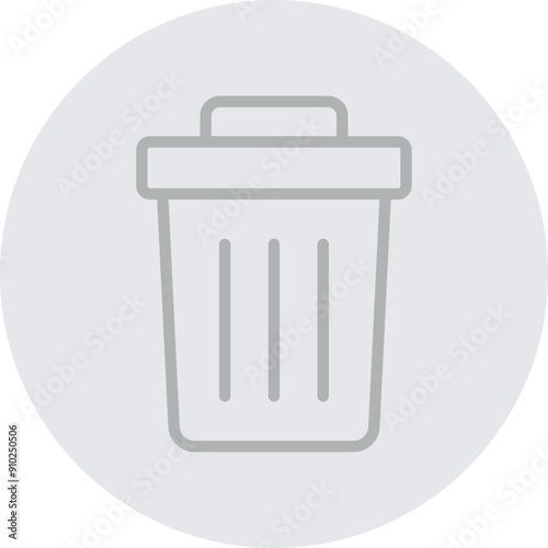 Garbage Vector Line Grey Circle Grey
