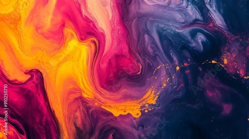 Abstract vibrant colors swirl together in a mesmerizing display of pink, orange, and deep purple hues.