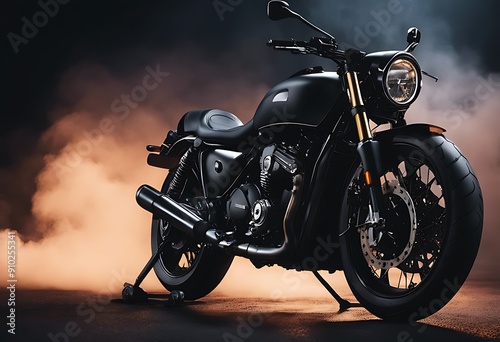 black rear detail smoke motorcycle background dark illustration d three-dimensional bike classic cruise end motor motorbike render retro