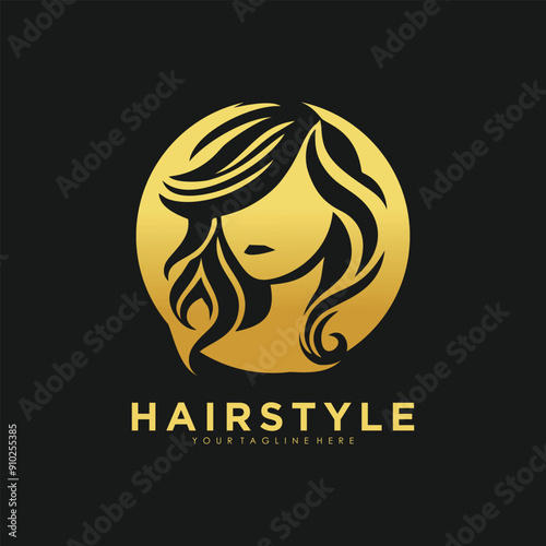 design of beautiful woman with elegant hairstyle