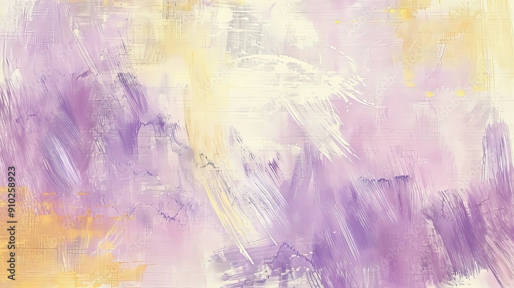 Soft Pastel Lavender and Yellow Brush Strokes on Textured Background Soft Pastel Lavender and Yellow Brush Strokes on Textured Background