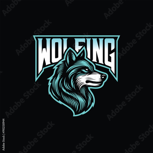 wolf mascot esport logo for sports club