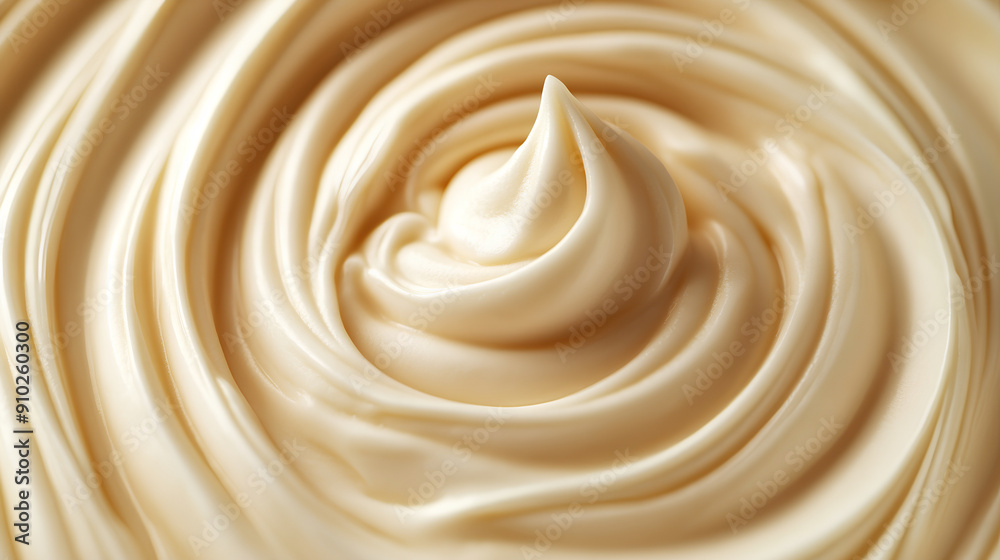 Close-up of creamy beige swirled cream, Close-up of creamy beige swirled cream,