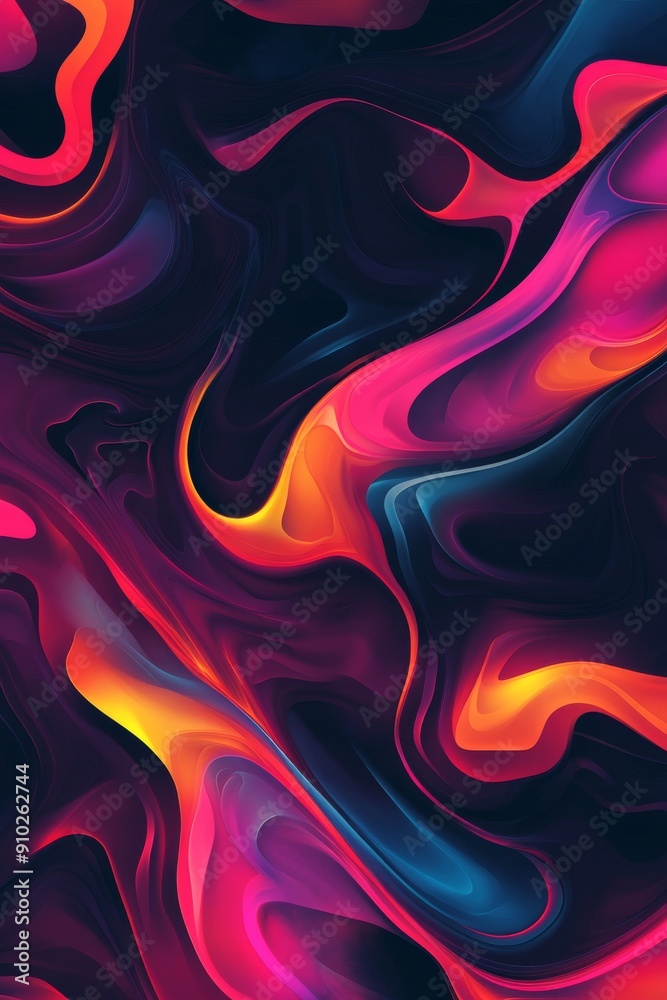 Vibrant abstract fluid art with swirling patterns in rich pink, orange, and blue tones against a dark background. Vibrant abstract fluid art with swirling patterns in rich pink, orange, and blue tones against a dark background.