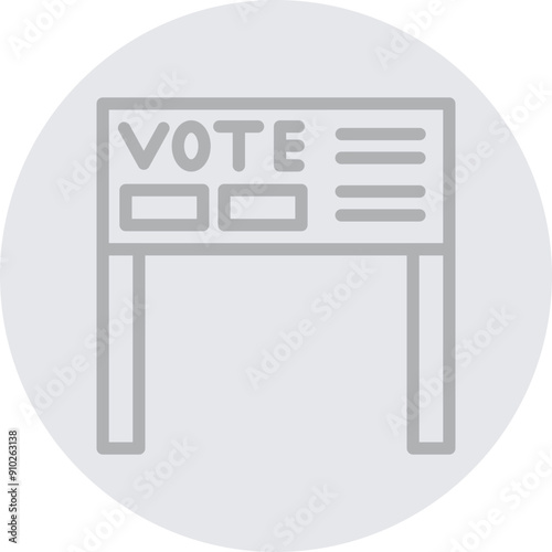 Election Campaign Banner Vector Line Grey Circle Grey