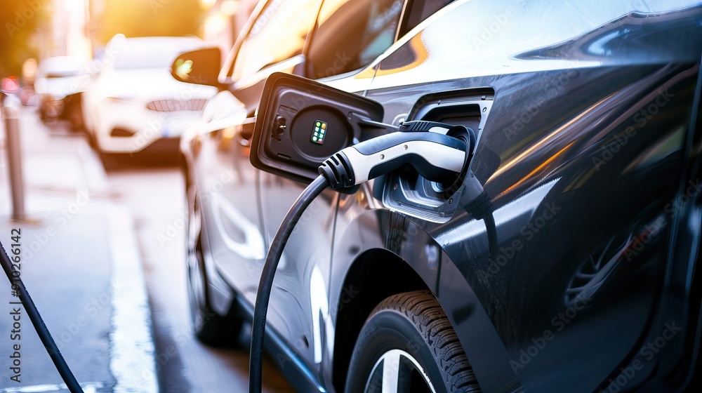 Electric Cars Charging at Modern Stations with Eco-Friendly and Advanced Technology. AI generated image Electric Cars Charging at Modern Stations with Eco-Friendly and Advanced Technology. AI generated image
