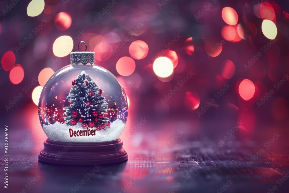 A whimsical snow globe captures a vibrant holiday celebration with a beautifully decorated Christmas tree amidst sparkling lights and gentle snowfall. A whimsical snow globe captures a vibrant holiday celebration with a beautifully decorated Christmas tree amidst sparkling lights and gentle snowfall.
