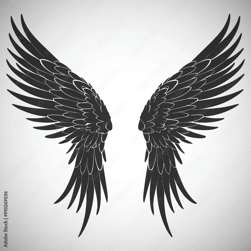 Obraz premium wings vector flat illustration