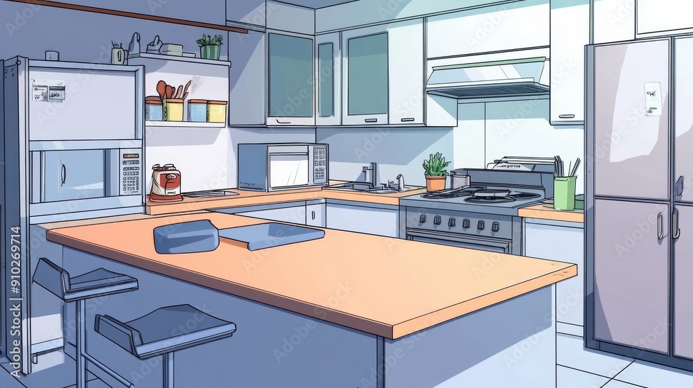 Modern kitchen featuring sleek design and bright lighting, emphasizing functionality and style. Modern kitchen featuring sleek design and bright lighting, emphasizing functionality and style.