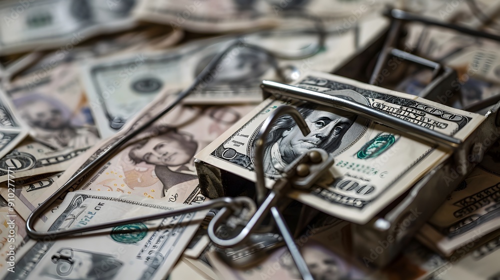 Stacks of American Dollar Bills and Financial Documents Symbolizing Wealth,Commerce,and Financial Stacks of American Dollar Bills and Financial Documents Symbolizing Wealth,Commerce,and Financial