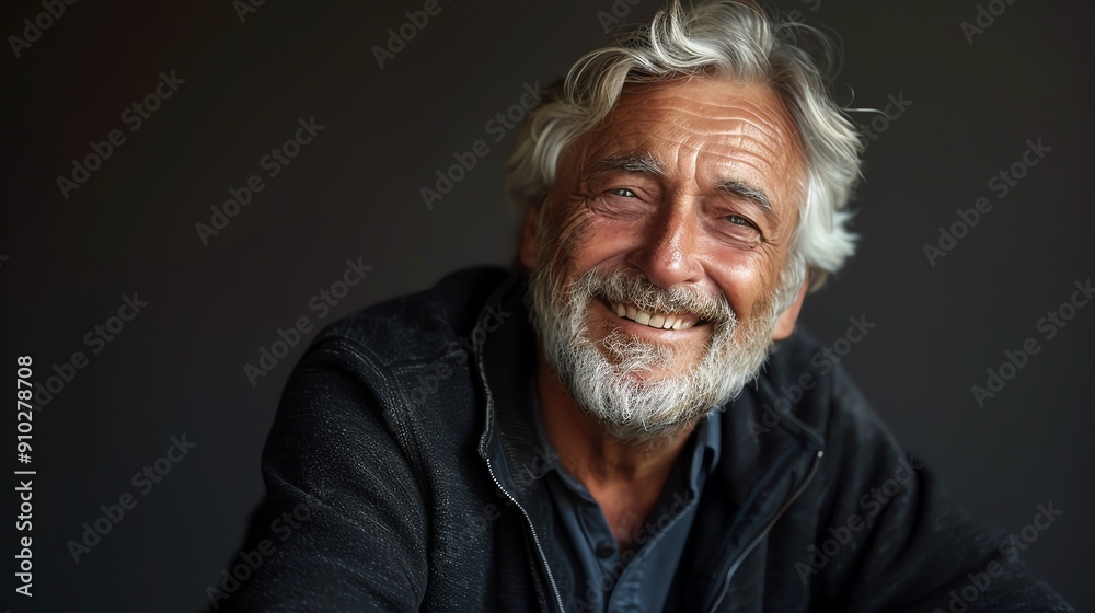 Distinguished 60s senior man with saltandpepper hair, laughing and smiling Mature old gentleman closeup portrait Healthy face skin care Distinguished 60s senior man with saltandpepper hair, laughing and smiling Mature old gentleman closeup portrait Healthy face skin care