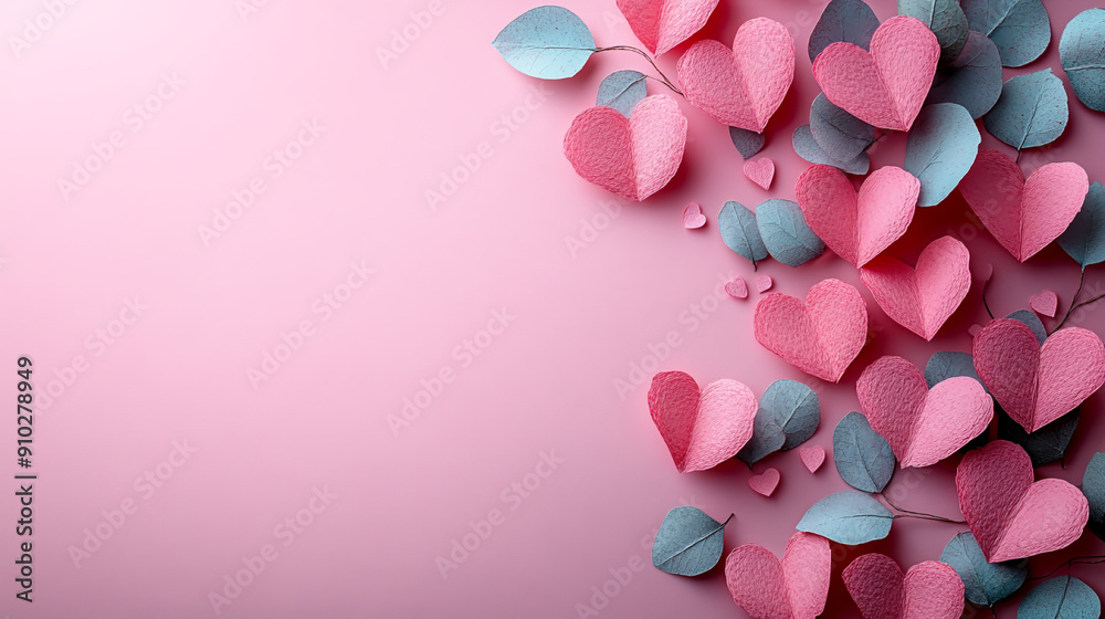 Valentine s Day pink background with Beautiful pink hearts With space for text Valentine s Day pink background with Beautiful pink hearts With space for text