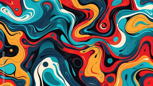 Abstract colorful liquid marble background with vibrant swirls and textures.