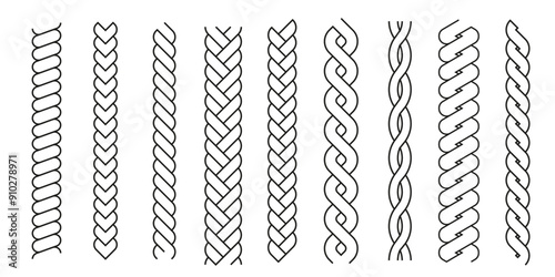 Rope brushes set. Rope line collections.